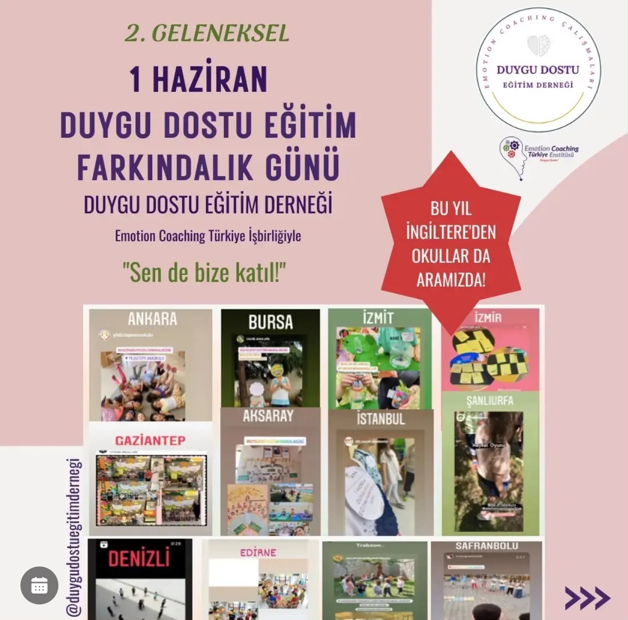 1 Haziran Duygu Dostu Eğitim Farkındalık Günü